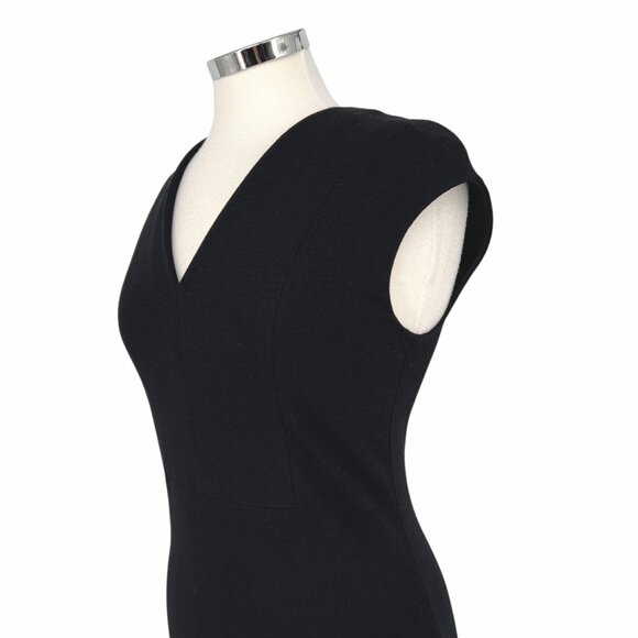 Vince Bib V-Neck Sheath Dress Black Size 6 - Picture 5 of 13